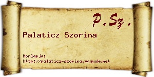 Palaticz Szorina névjegykártya